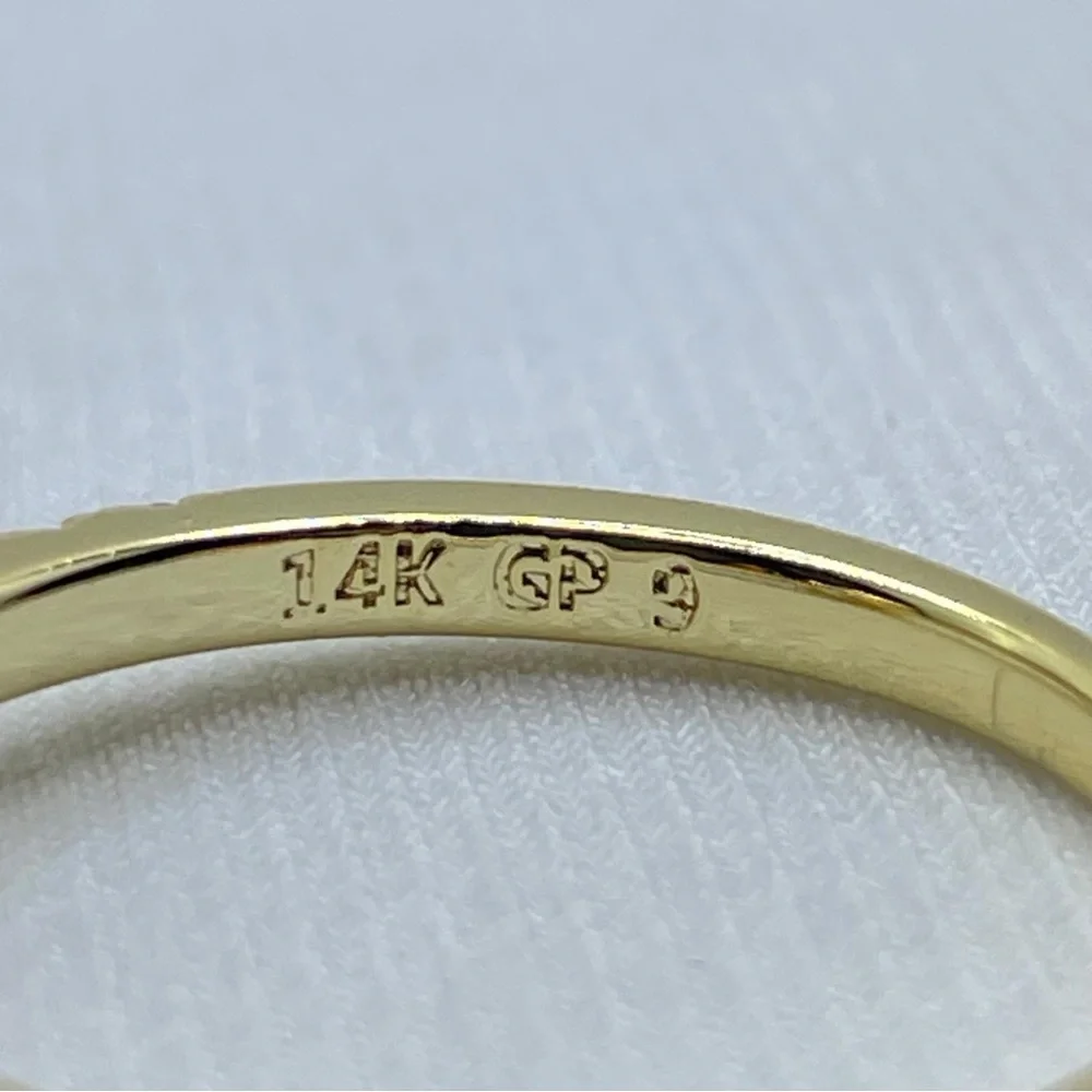 14K Gold Plated Diamond White CZ Solitaire Engagement Ring Bridal Statement Sz 9